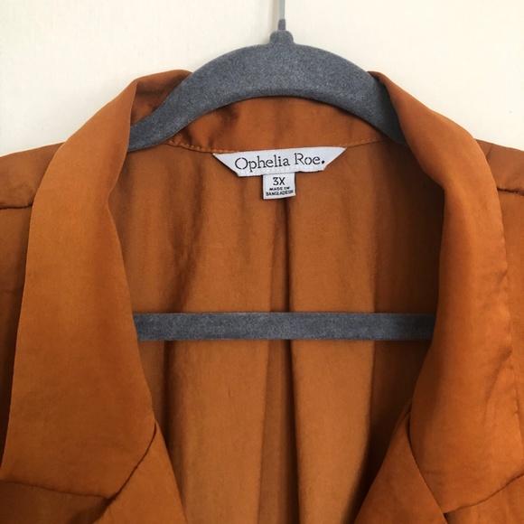 Ophelia Roe Rust Oversized Button Up - 3X - Picture 3 of 5